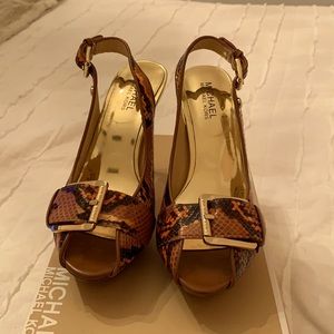 Platform Gold Snake Heels